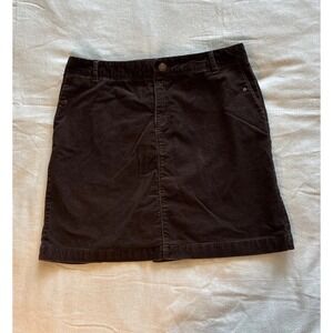 Women's Skirt Chocolate Brown Size 12 Corduroy Casual Classes Y2K Style A-line